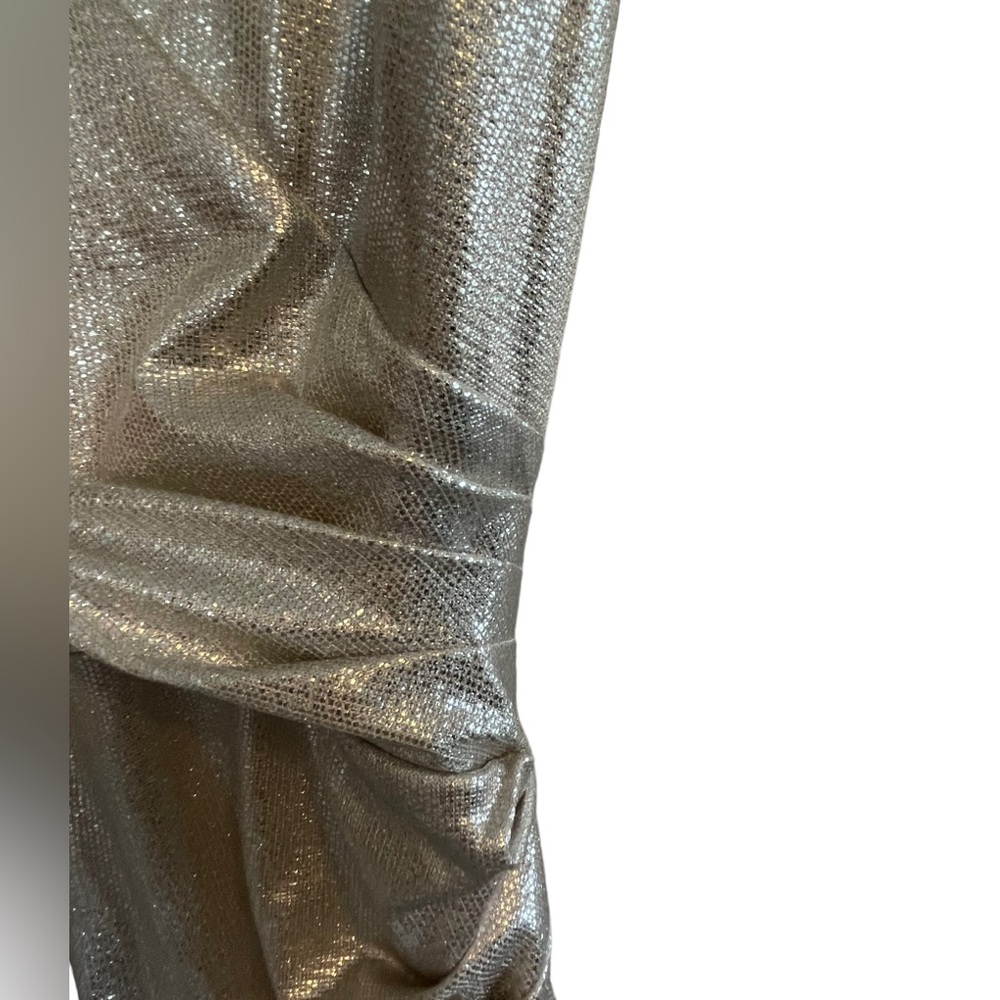 Eliza J Women's Silver Slitted Ruched Full-length Evening Sheath Dress l… - Picture 11 of 11